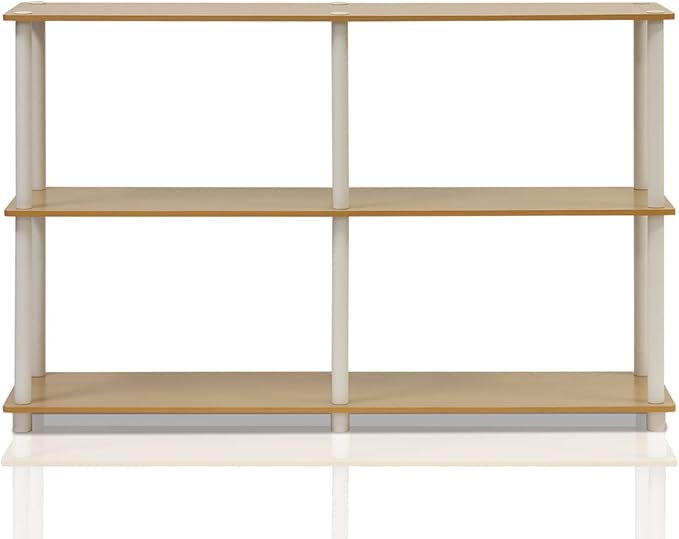 Furinno TURN-N-TUBE Storage Shelves, 3-Tier 47.4 Wide Book Shelf, Corner Shelf - Image 9