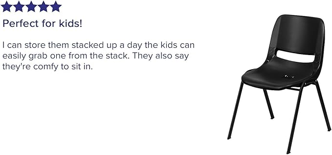 Flash Furniture HERCULES Series 440 lb. Capacity Kid's Black Ergonomic Shell - Image 6