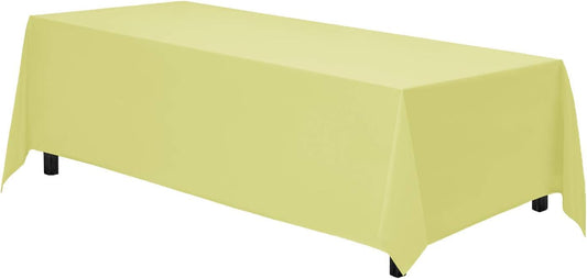 Gee Di Moda Rectangle Tablecloth - 90 x 156 Inch Yellow Table Cloth for 8 Foot Table with Floor-Length Drop - Heavy Duty Washable Fabric - 8 Ft Buffet Table, Holiday Party, Wedding & Baby Shower