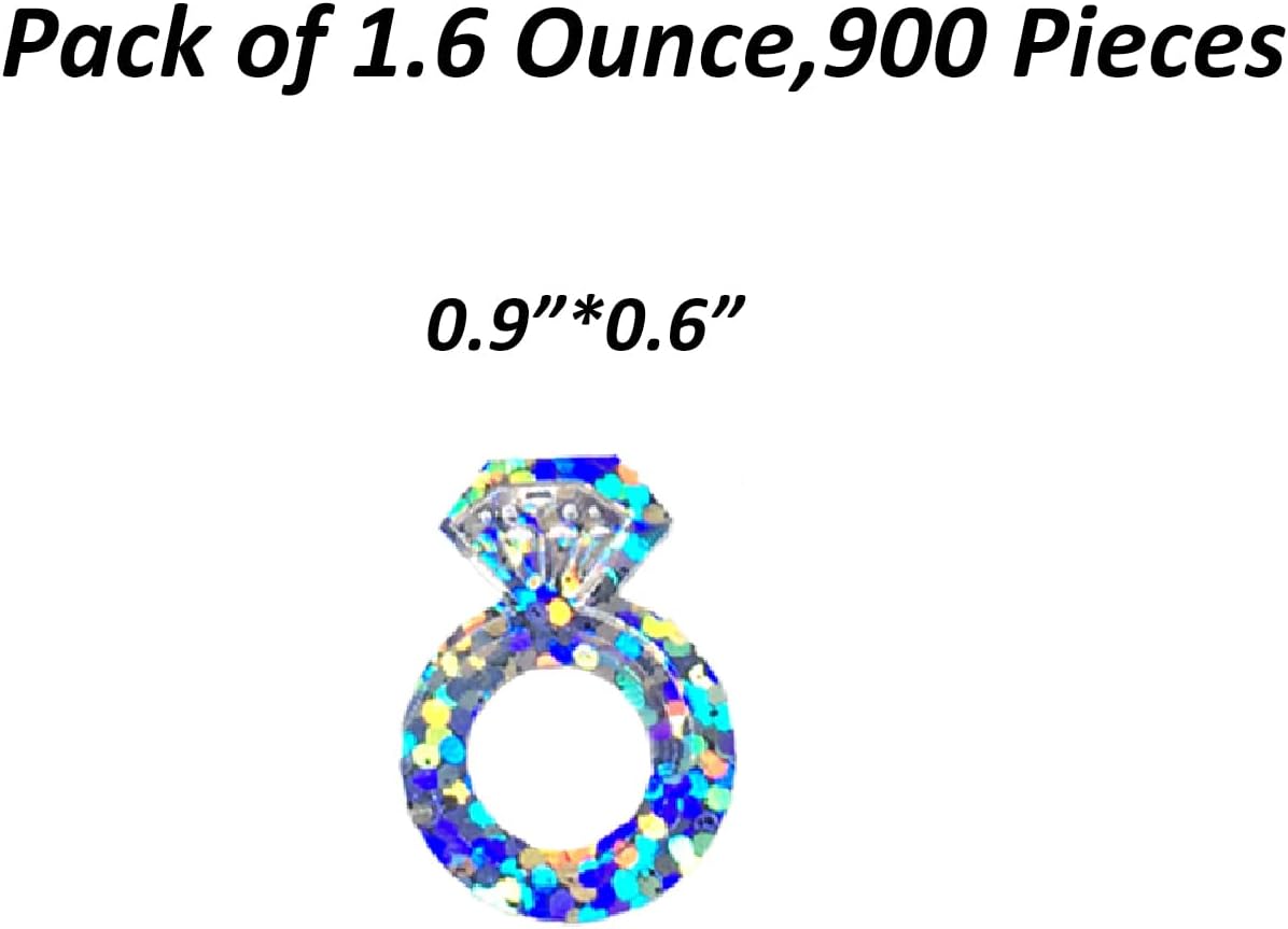 Confetti Ring Sequins Table Confetti Metallic Foil Sprinkles or DIY Birthday Wedding Engagent Theme Party Celebrations Favor Party Supplies(Iridescent Silver)