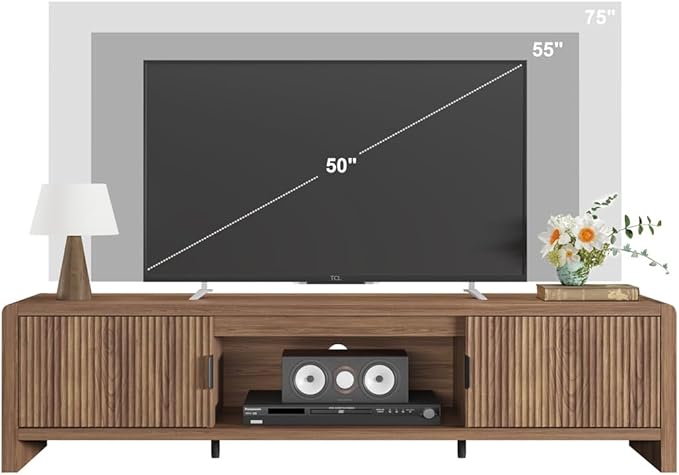 FATORRI TV Stand for 75/65/55 Inch TVs, Farmhouse Entertainment Center - Image 9