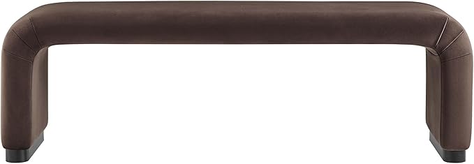 Modway EEI-6734-BLK-CHB Koda Performance Velvet Waterfall Long Bench - Image 5