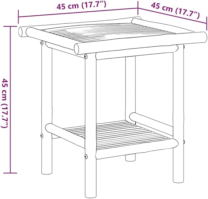 Natural Bamboo Fiber Square Coffee Table Eco-Friendly Modern Design - Image 2