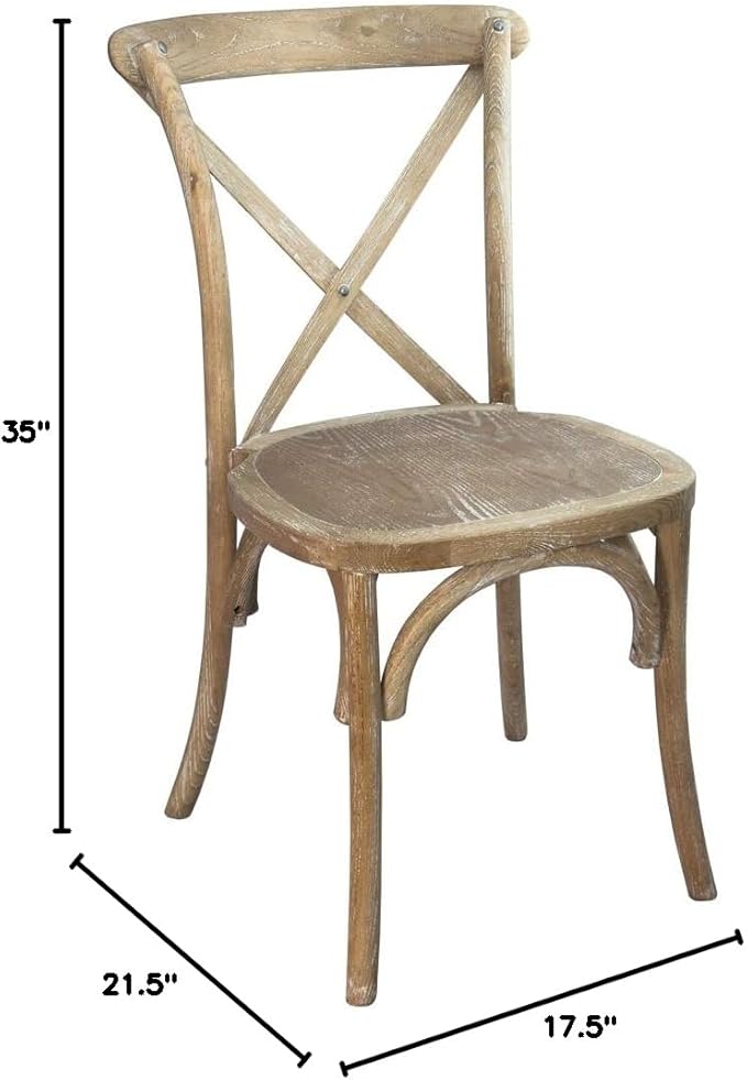 EMMA + OLIVER 2-Pack Wooden X-Back Dining Chair - Image 2