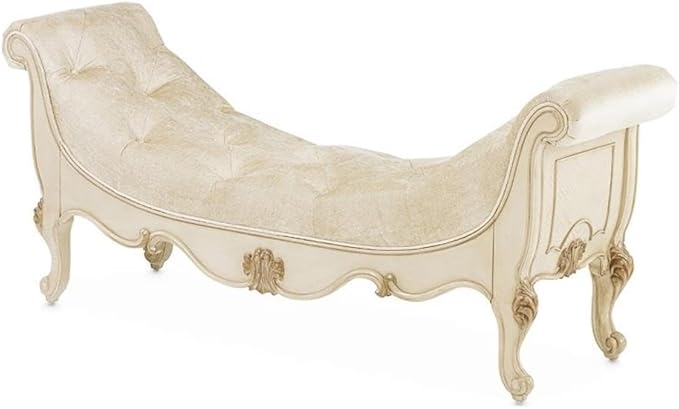 Michael Amini Platine de Royale Velvet Accent Bench by Michael+Amini