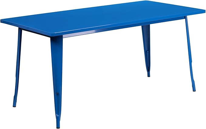 Flash Furniture Charis Commercial Grade 31.5" x 63" Rectangular Blue Metal - Image 7