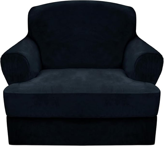 CUCRAF T Cushion Sofa Cover 2 Piece Armchair Slipcovers, Soft Thick Velvet by CUCRAF