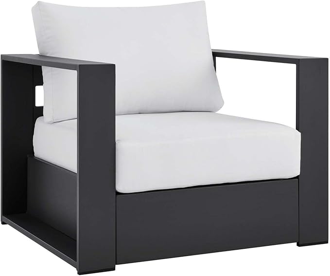 Modway Tahoe Aluminum 4-Piece Outdoor Patio Set in Gray White - Image 4