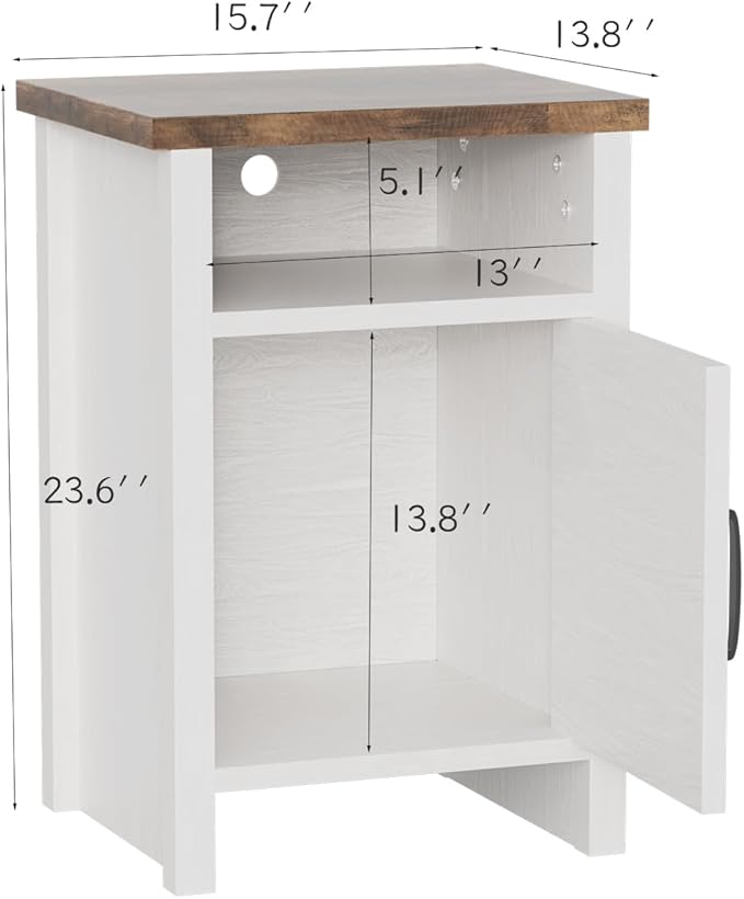 YESHOMY Farmhouse Modern Nightstand - Image 3