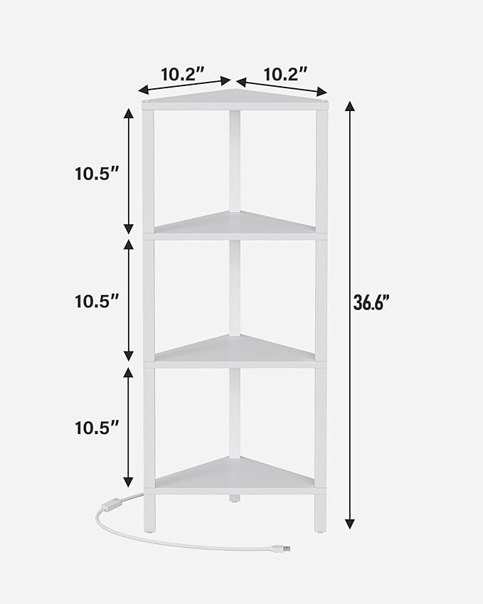 TUTOTAK Corner Shelf, 4-Tier Corner Bookshelf - Image 2