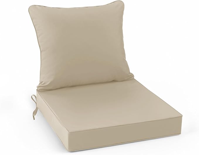 Summsun Outdoor Chair Cushion Weather Resistant, Backrest and Seat Cushion Set by SUMMSUN