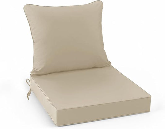 Summsun Outdoor Chair Cushion Weather Resistant, Backrest and Seat Cushion Set by SUMMSUN