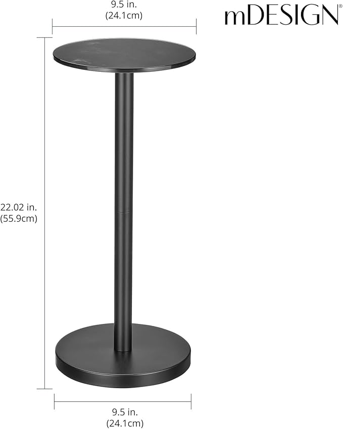 mDesign Glass Top Side/End Drink Table - Image 3