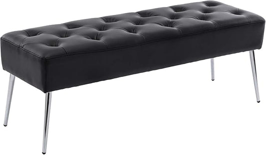 DUHOME Button-Tufted Ottoman Bench, Upholstered Bedroom Benches Footrest Stool by DuhomeElegantLifestyle