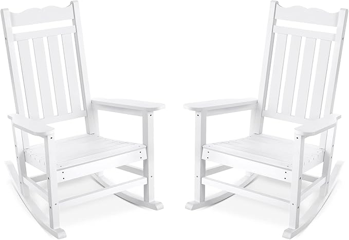 Stoog Set of 2 Outdoor Rocking Chairs, HIPS Plastic Porch Rocker by Stoog