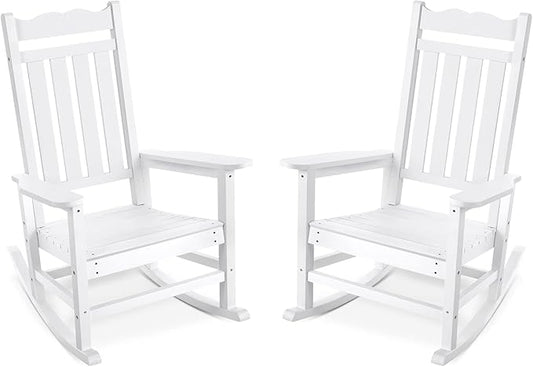 Stoog Set of 2 Outdoor Rocking Chairs, HIPS Plastic Porch Rocker by Stoog