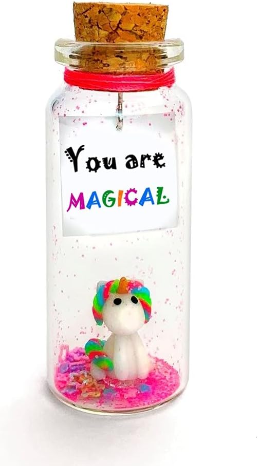 Kseniya Revta Inspirational Message in a Bottle Gift Idea - Classy Gifts for Friends and Family - Unique Boyfriend Girlfriend Presents (Rainbow Unicorn - You Are Magical, Gift Bottle)