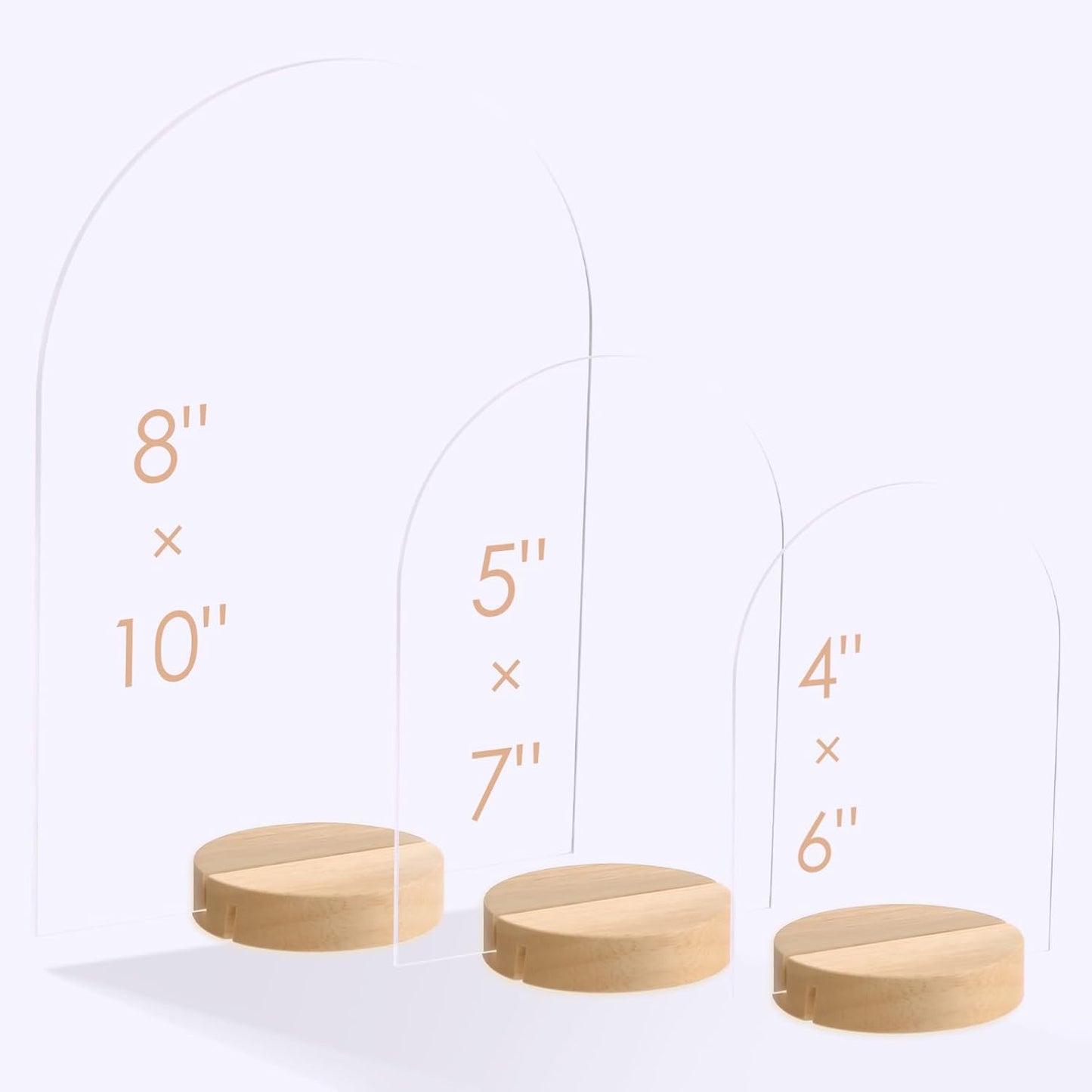 UNIQOOO 10 Pack 3" Round Birch Wood Stands for Wedding Acrylic Sign, Wood Table Number Holders for 1/8 Thick Acrylic Sheets | Wedding Display Stand, Card Holder for Bar Menu, Retail Sign, Party