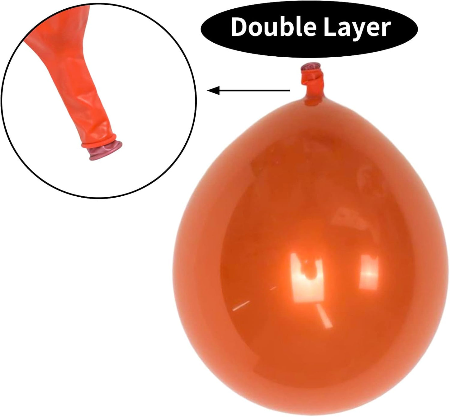 Chrome Orange Balloons 12 Inch, Double-Layered Metallic Copper Bronze Balloons, Shiny Thick Chrome Metallic Burnt Orange Latex Helium Balloon for Birthday Wedding Graduation Party Decoration Supplies