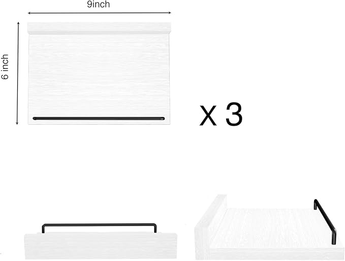 RYOFOBETTO Small Floating Shelf, 6X9 Inches Farmhouse Wall Shelves - Image 3