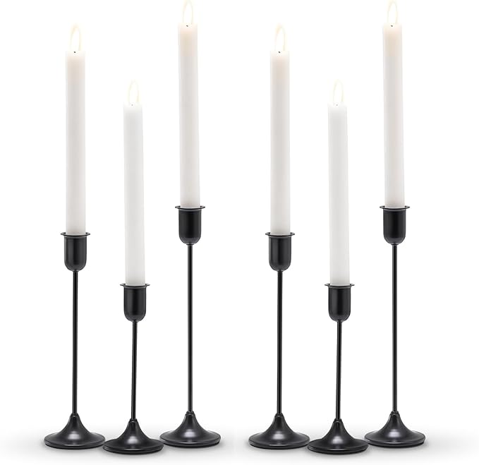 Black Taper Candle Holder 6 PCS Candlestick Holders, Vintage Candle Stick Holder - Image 8
