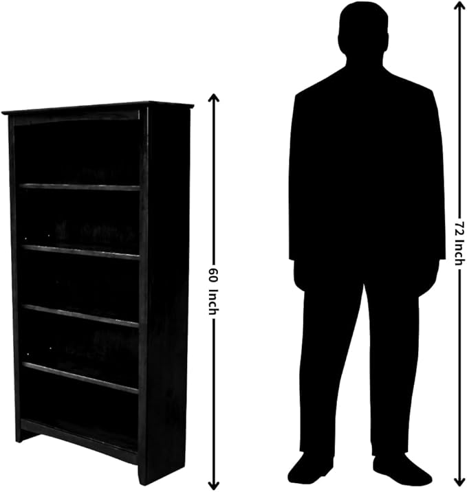International Concepts, Solid Wood Bookcase 60" High, Adjustable Shelves - Image 9