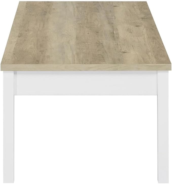 Pemberly Row 3-Piece Coastal Wood Coffee Table Set, Antique Pine and White - Image 5