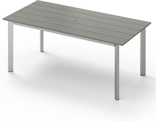 67" Rectangle HDPS Patio Dining Table, Aluminum Outdoor Patio Dining Table by Oasbira