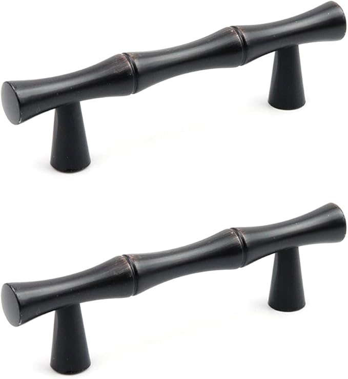 2PCS Bamboo Zinc Alloy Cabinet Handles, 2.5 Inch Hole Distance by Tighall