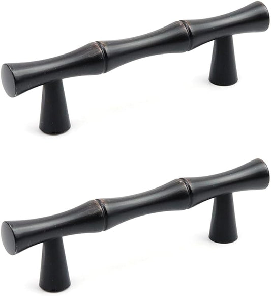 2PCS Bamboo Zinc Alloy Cabinet Handles, 2.5 Inch Hole Distance by Tighall