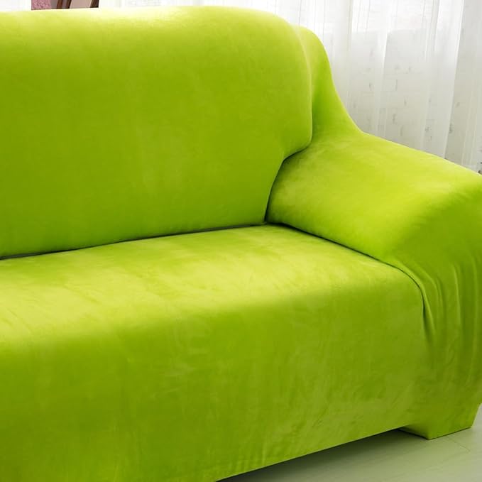 vctops 1-Piece Velvet Plush Stretch Sofa Slipcover - Image 3