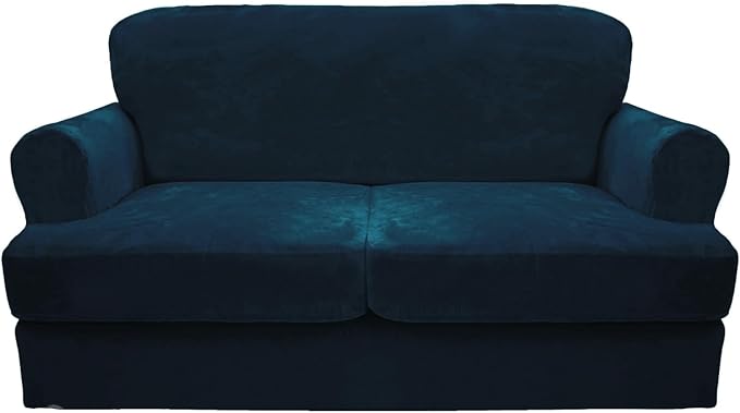 CUCRAF T Cushion Sofa Cover 3 Piece Loveseat Slipcovers, Soft Thick Velvet by CUCRAF