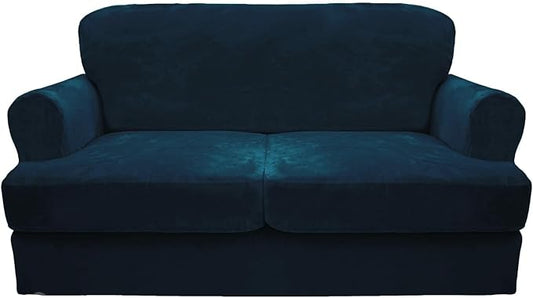 CUCRAF T Cushion Sofa Cover 3 Piece Loveseat Slipcovers, Soft Thick Velvet by CUCRAF