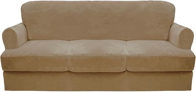 CUCRAF T Cushion Sofa Cover 4 Piece Slipcovers, Soft Thick Velvet Couch Cover by CUCRAF