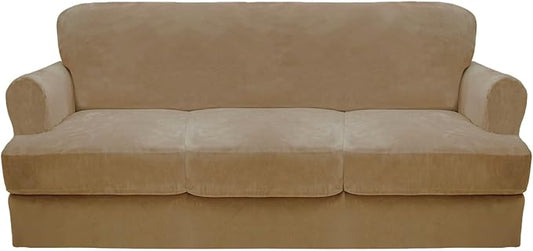 CUCRAF T Cushion Sofa Cover 4 Piece Slipcovers, Soft Thick Velvet Couch Cover by CUCRAF