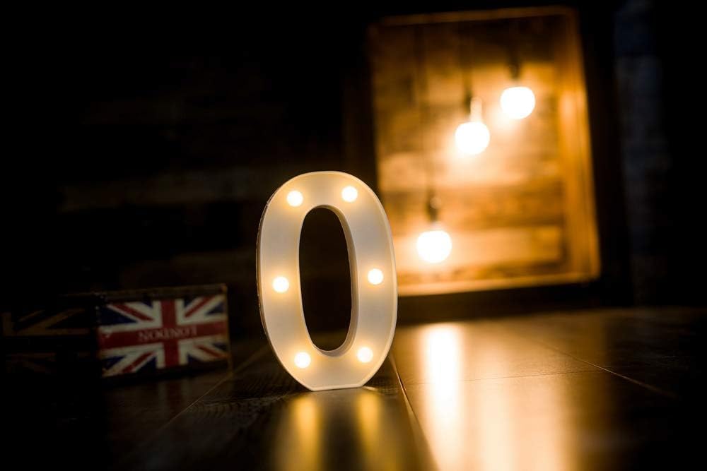 Foaky Rechargeable LED Letter Lights Sign Marquee Light Up Letters Sign for Night Light Wedding/Birthday Party Christmas Lamp Home Bar Decoration (0)