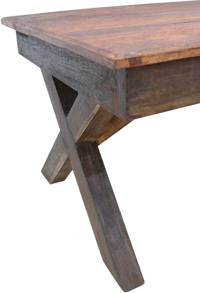 Rustic Farmhouse Coffee Table Handmade from Reclaimed Mixed Woods, 43.3 inch - Image 4