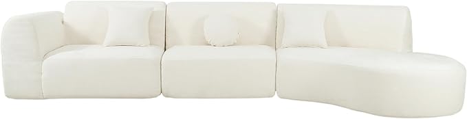 Merax 140" Curved Polyester Sectional Sofa Set, Modern Cloud Couch - Image 8
