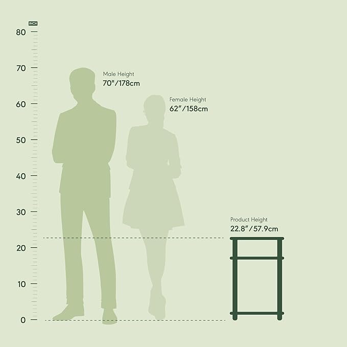 Furinno JUST Side Table, 3-Tier End Table, Open Shelves Night Stand, Bedside - Image 9