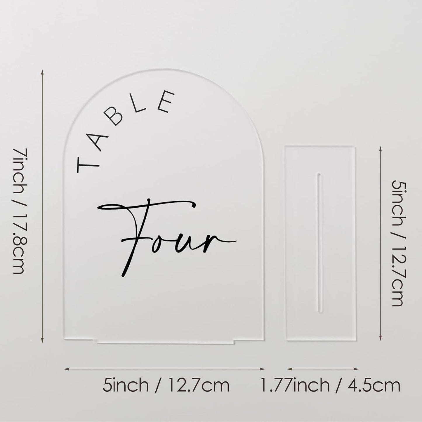 JINMURY Frosted Arch Wedding Table Numbers 1-30 with Stands, 5x7 Inch Frosted Arch Acrylic Sign with Black Letters, Arched Acrylic Table Numbers for Wedding Reception