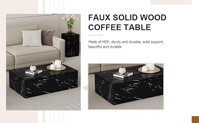 39.3'' Marble Coffee Table - Image 9