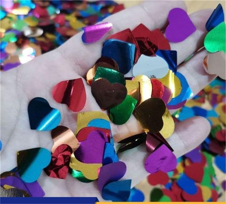 Metallic Glitter Heart Shaped Foil Confetti - Flame Retardant, Great for Birthday Parties, Concerts, Weddings & More (0.45 Pounds)