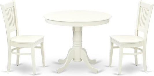 East West Furniture ANVA3-LWH-W 3 Piece Dining Room Furniture Set Contains a by EastWestFurniture