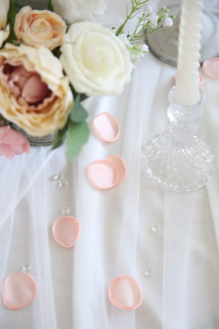 Floroom 300pcs Rose Petals Blush Faux Silk Flower Petals for Wedding Flower Girl Basket Pink Aisle Scatter Dinner Table Centerpieces Party Confetti Bridal Shower Romantic Night Decoration