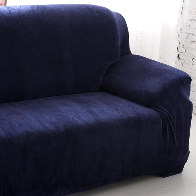 vctops 1-Piece Velvet Plush Stretch Sofa Slipcover - Image 3
