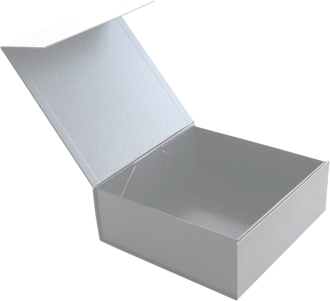 CECOBOX - Gift Boxes with Lids for Presents 6"x6"x2.75" - Matte, Collapsible Magnetic Closure Gift Box - Groomsmen & Bridesmaid Proposal Boxes, Wedding, PR, Birthdays, Holidays (White)