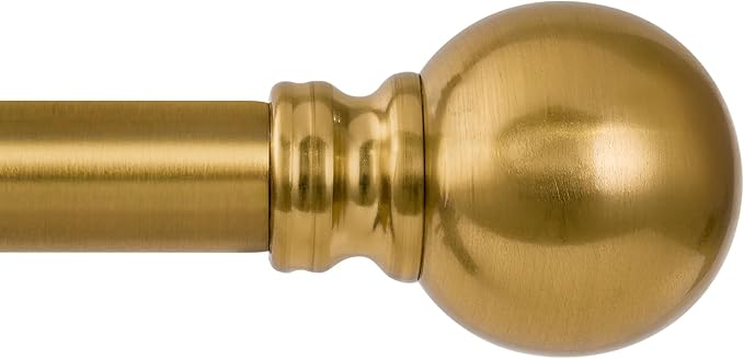Modern Gold Curtain Rods for Windows 28 to 48 Inch 1" Diameter Adjustable Heavy by Unknown