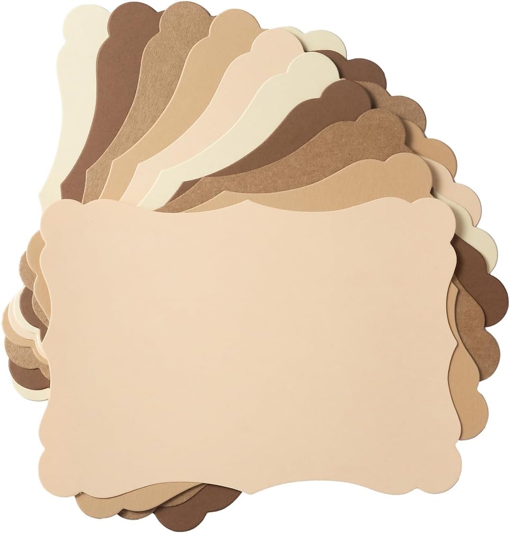 50 Pack Blank Kraft Cards Cardstock Thick Paper Brown Greeting Cards for DIY Gift Card Menus, Baby Shower and Wedding Invitations (Brown, 5x7IN)