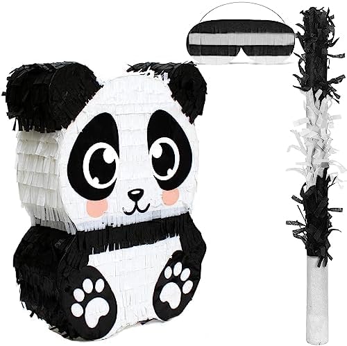 Panda Pinata, Hand Made Animal Pinata Perfect for Birthday Party, Theme Party, Decoration(17x13x4 Inches)