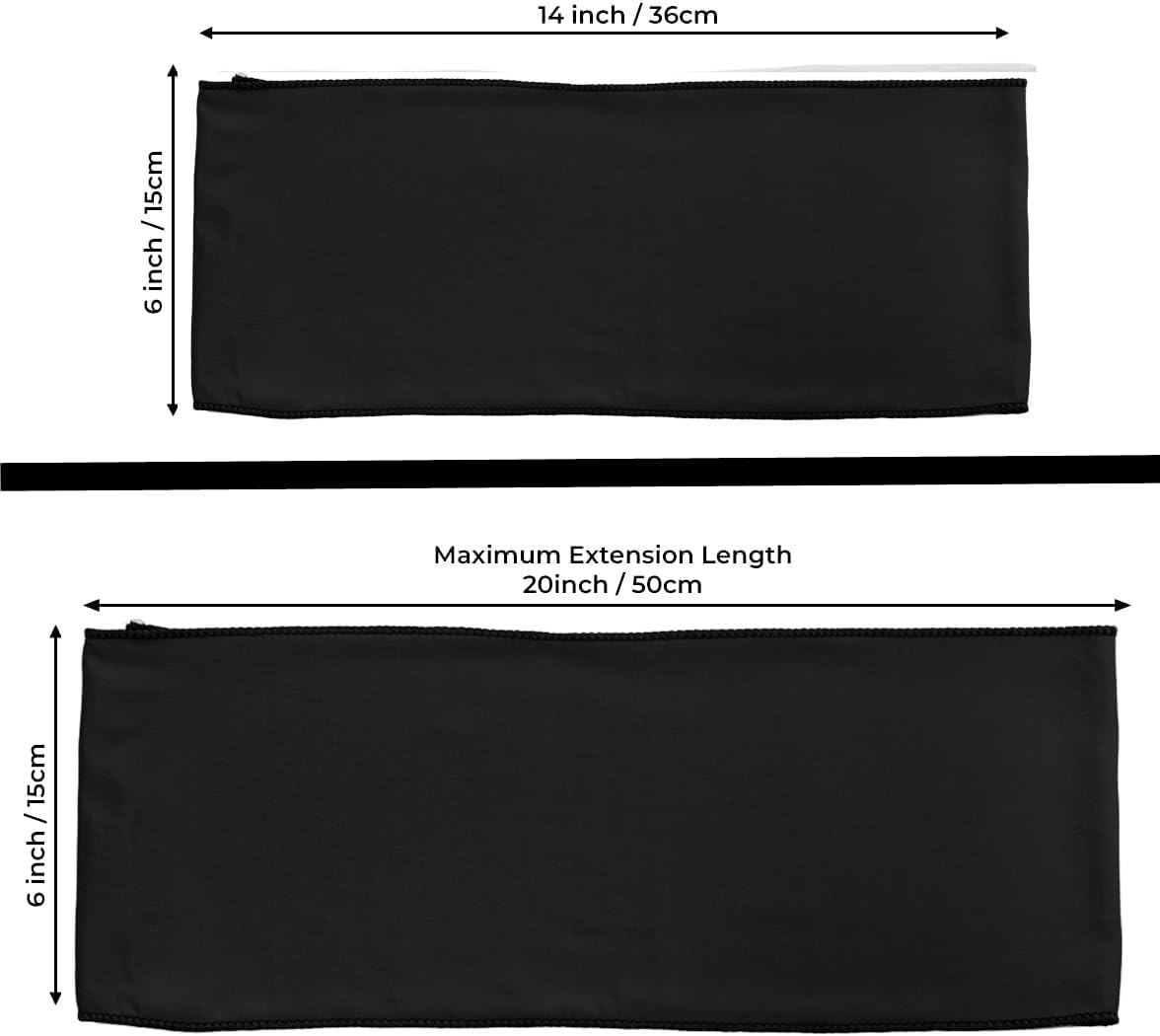 MDS Pack of 50 Spandex Chair Sashes Bows Elastic Stretch Dining Chair Bands Ties Without Slider Buckle Universal fits for Wedding Baby Shower Birthday Party Banquet Event Decoration - Black